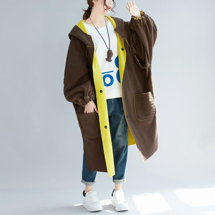 Casual yellow women parka trendy plus size hooded two ways to wearwinter jacket Elegant low high design winter coats
