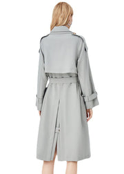 Chic Apricot Double-layer Collar Double Breast Cotton Cinch Trench Spring
