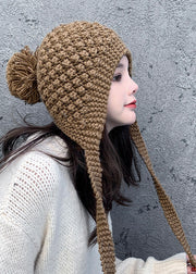 Chic Autumn And Winter Black Warm Knit Bonnie Hat