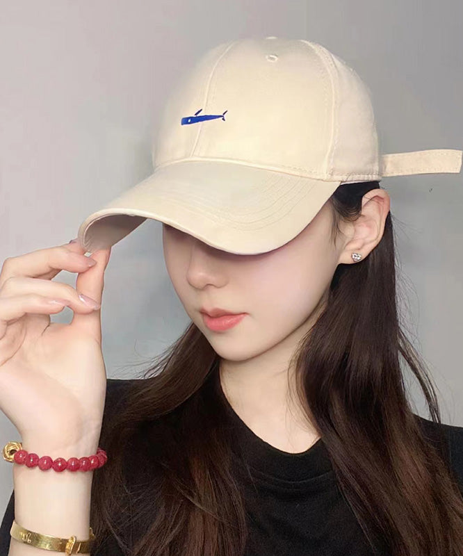 Chic Beige Embroidered Patchwork Baseball Cap Hat