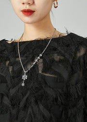 Chic Black Asymmetrical Oversized Fluffy Tulle Long Tops Bracelet Sleeve