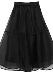 Chic Black tulle Patchwork A Line Skirts Summer - SooLinen