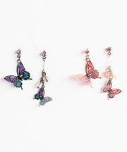 Schicke Schmetterlings-Metallasymmetrische Design-Kristallohrringe