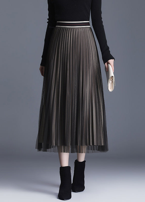 Chic Champagne Tulle Patchwork fashion A Line Fall Wear on both sides Skirts
