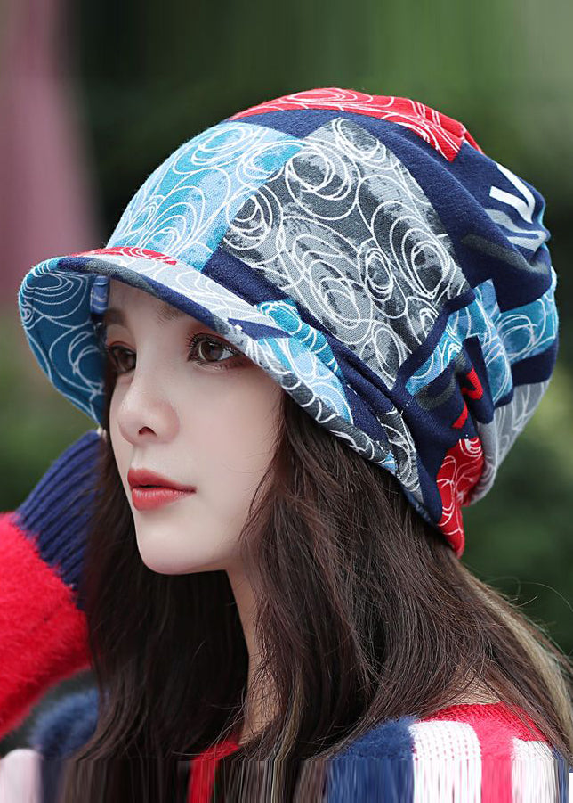 Chic Coffee Print Patchwork Short Eave Boonie Hat