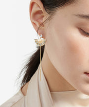 Chic Copper Gold Plated Crystal Drop Earrings