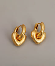 Chic Gold Copper Overgild Removable Love Hoop Earringss