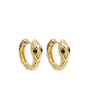 Chic Gold Serpentine Metal Copper Hoop Earrings