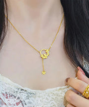 Chic Gold Stainless Steel Butterfly Tassel Pendant Necklace