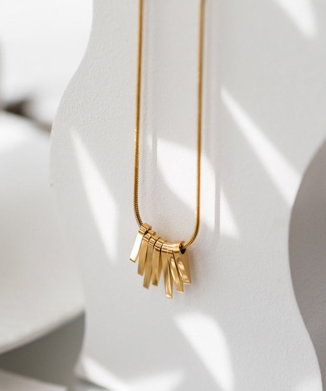 Chic Gold Stainless Steel Tassel Necklace