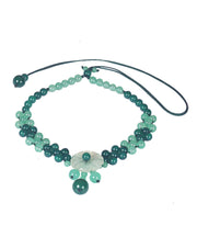 Chic Green Jade Agate Coloured Glaze Pendant Necklace