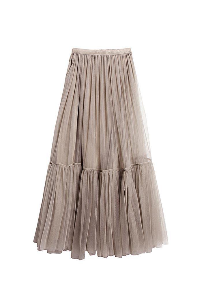Chic Grey tulle Patchwork A Line Summer Skirts - SooLinen
