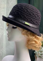 Chic Khaki Sashes Patchwork Knit Cloche Hat