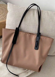 Chic Khaki Versatile nylon Tote Handbag