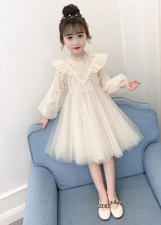 Chic Purple Ruffled Nail Bead Patchwork Tulle Kids Girls Dresses Fall