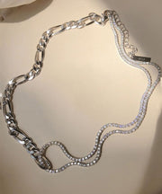 Chic Silk Sterling Silver Inlaid Zircon Necklace