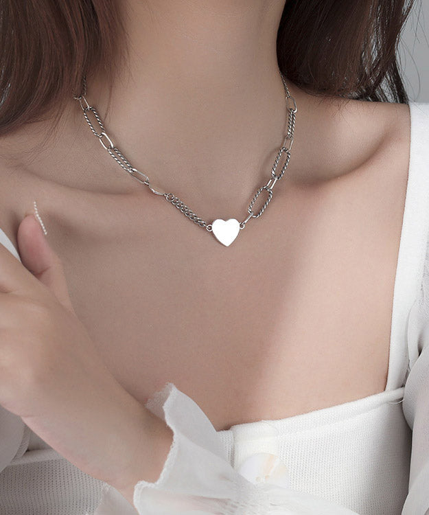 Chic Sterling Silver Overgild Love Necklace