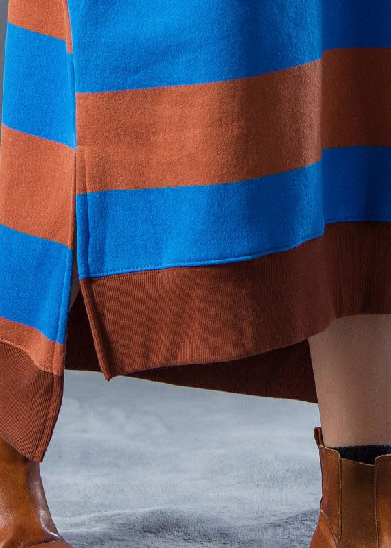 Schicke Pulloverkleider Schöne Hoodies Split Stripe gestricktes Winterkleid