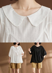 Chic White Patchwork Cozy T Shirts Summer