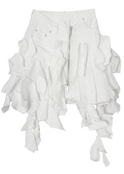 Schicke weiße Patchwork-Sommerröcke mit Reißverschluss Baumwolle
