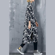 Chic Women design chiffon Long Shirts Korea Ideas black print Dresses