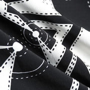 Chic Women design chiffon Long Shirts Korea Ideas black print Dresses