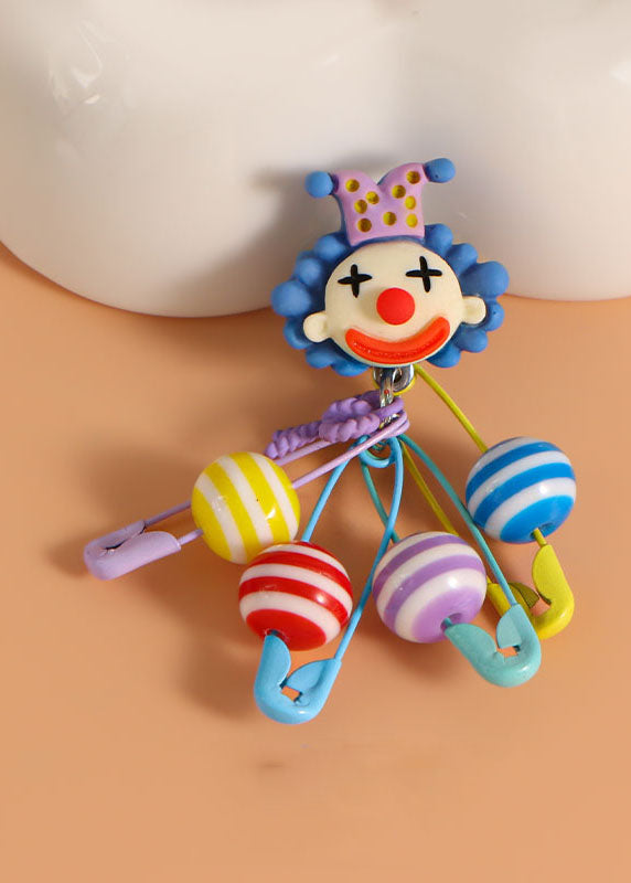 Chic Yellow Alloy Circus Clown Brooches