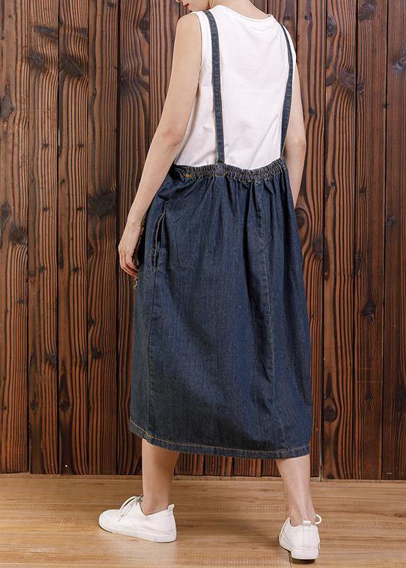 Chic cotton clothes Women Fashion Summer Patchwork Casual Loose Suspender Dress - SooLinen