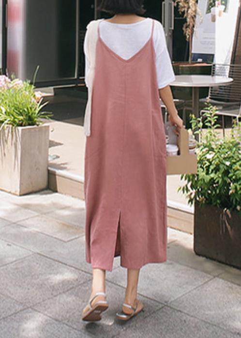 Chic pink cotton Soft Surroundings Spaghetti Strap Maxi Dress - SooLinen