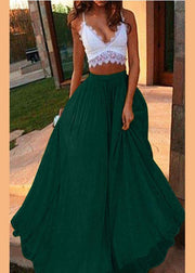Chiffon pure-color full-skirted holiday beach dress fairy skirt - SooLinen