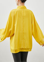 Chinese Style Yellow Embroidered Silk Jackets Fall