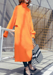 Chunky orange Sweater weather Beautiful high neck Tejidos fall knitwear - SooLinen