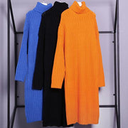 Chunky orange Sweater weather Beautiful high neck Tejidos fall knitwear - SooLinen