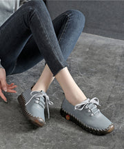 Classy Beige Flats Lace Up Platform Flat Shoes