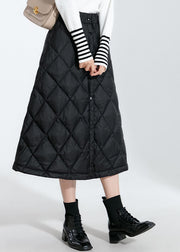 Classy Black Button Duck Down Skirt Winter