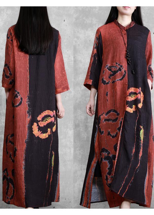 Luxy Black Print Fashion Ideas Half Sleeve Summer Coat Dresses - SooLinen