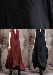Classy Black Silk Dress Tunics Patchwork Vestidos De Lino Dress - SooLinen