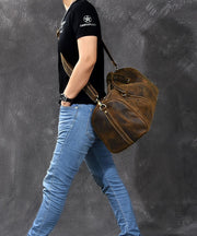 Classy Brown Calf Leather Travelling Tote Handbag