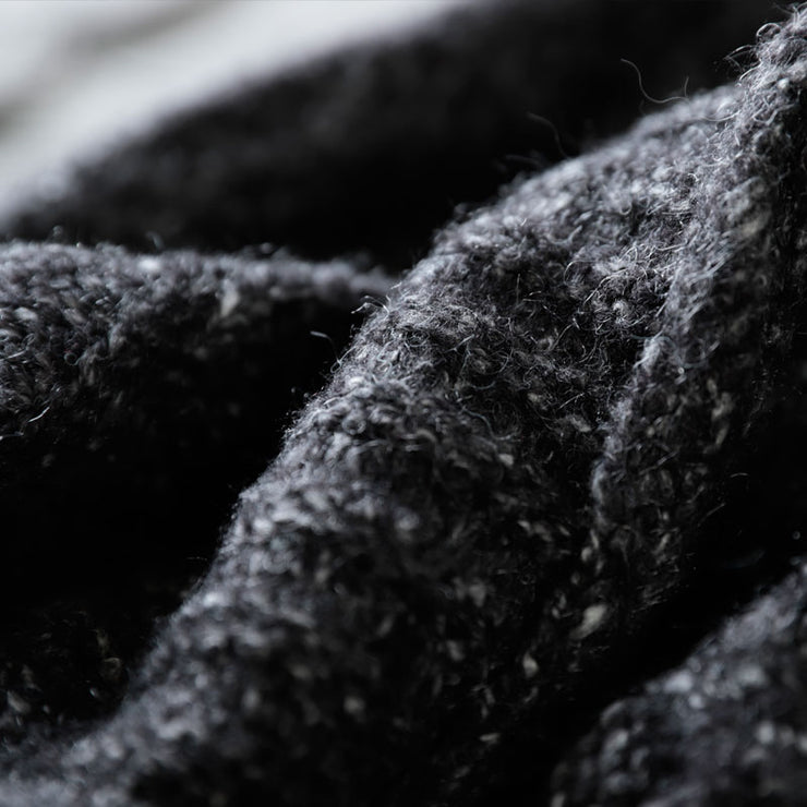 Classy Dark Gray Loose Hooded Fall Knitwear Coat