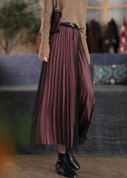 Classy Elastic Waist Cinched Spring Dresses Black Long Skirt - SooLinen