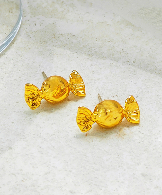 Classy Gold Copper Candy Stud Earrings