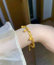 Classy Gold Sterling Silver Overgild Orchid Tassel Cuff