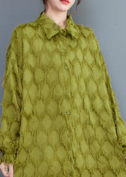 Classy Green Asymmetrical Patchwork Maxi Shirts Dresses Spring