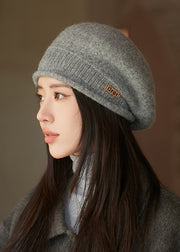 Classy Light Grey Warm Woolen Beret Hat