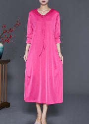 Classy Rose Hooded Silm Fit Spandex Long Dress Fall