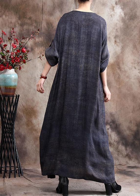 Classy Patchwork Print Maxi Dress Caftan Gown - SooLinen