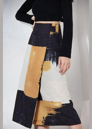 Classy Yellow Asymmetrical Besign Summer Skirt - SooLinen