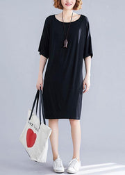 Classy black Cotton clothes Women Backless cotton summer Dresses - SooLinen