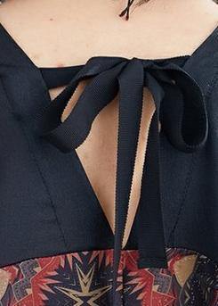Classy floral cotton Tunics v neck patchwork Art summer Dresses - SooLinen