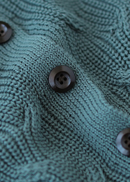 Classy lake Blue button V Neck Knit Cardigans Spring